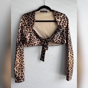 Naked Wardrobe Cheetah Print Short Wrap. Size M